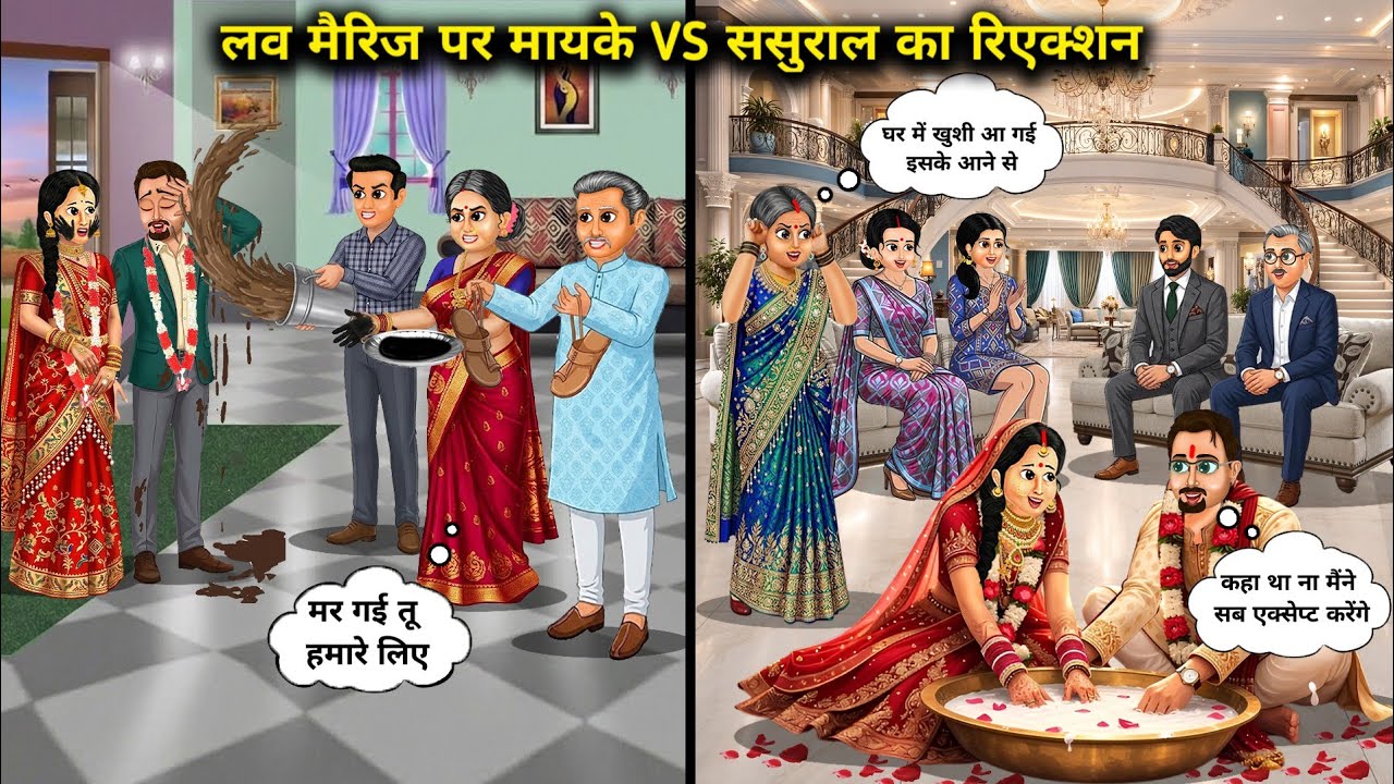 लव मैरिज पर मायके VS ससुराल का रिएक्शन || Reaction of parents' home vs in-laws' home on love marriag