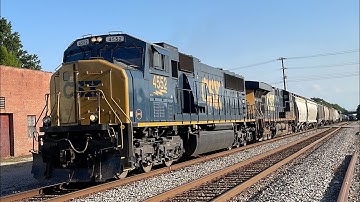 CSXT L607-26 SD70AC ES40DC with Fouled out K5LA sounding like a K3LA with a horn show in Wilson NC