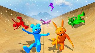 GTA 5 Snow Ragdolls Incredibox Sprunki Team Wild Slide into Water!