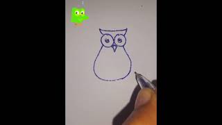 Easy Drawing Owl 🦉🦉🦉 #owl #drawing #art #shorts #youtubeshorts #viral