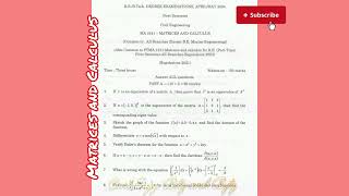 MA3151 Matrices and Calculus|Previous year question paper|Important questions