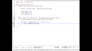 Reverse Order of Array List (Java)