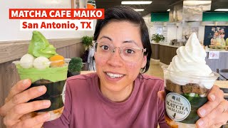Trying Premium Matcha Cafe Maiko in San Antonio, Texas | Matcha Ice Cream Parfait