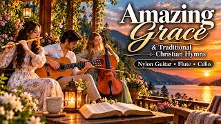 Amazing Grace & Traditional Christian Hymns 🌿 Guitar, Flute & Cello for Prayer, Bible Reading & Rest