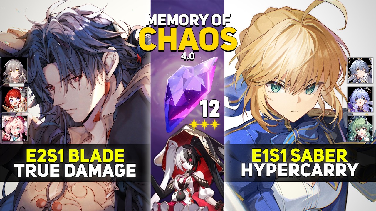 E2S1 Blade True DMG & E1S1 Saber Hypercarry | Memory Of Chaos 12 | Honkai Star Rail