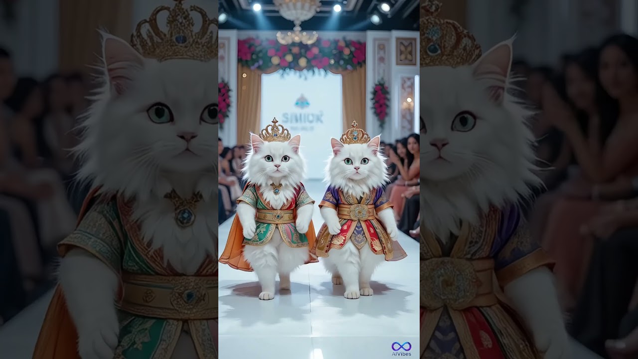 purr-fect fashion extravaganza!  - Cats on the Ramp 🐾👗👀