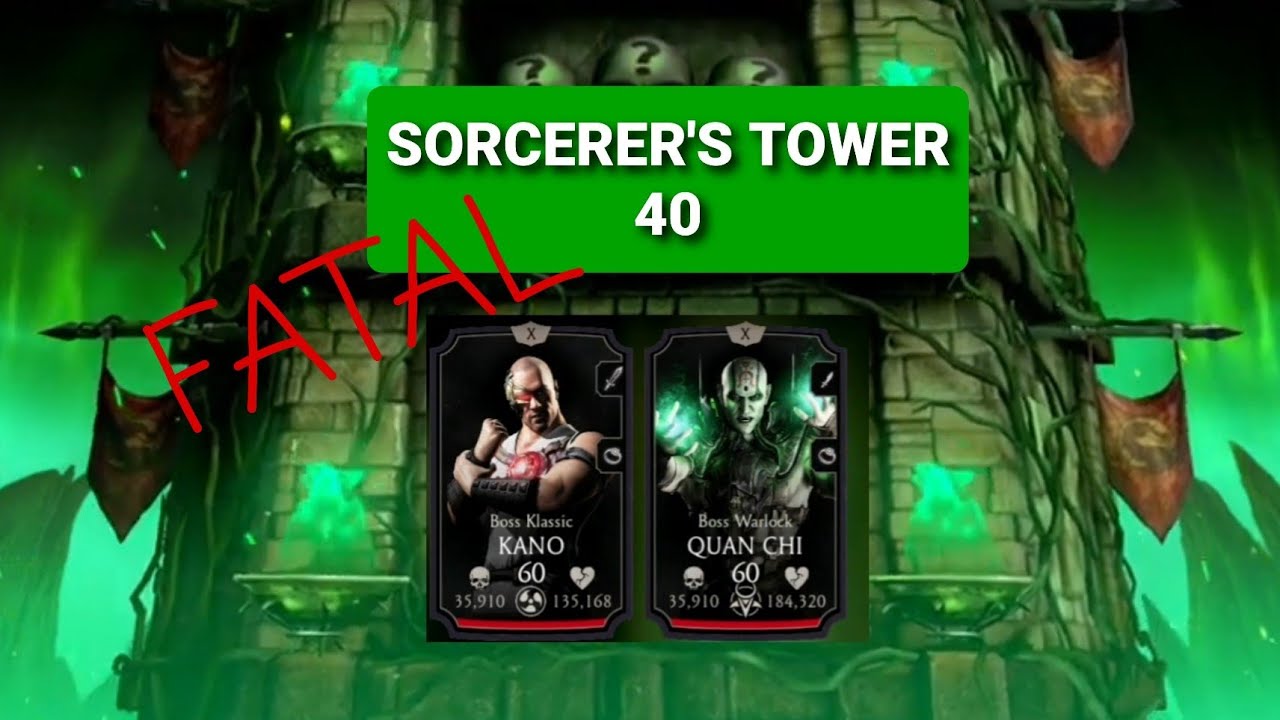 MK mobile. Sorcerer's Tower 40 Fatal. Boss Fight. Gameplay walkthrough.
