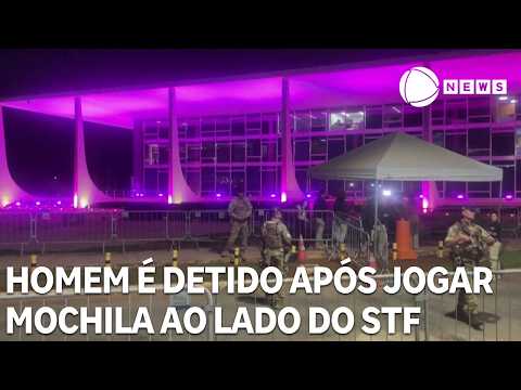Homem é detido após arremessar mochila suspeita ao lado do STF, em Brasília