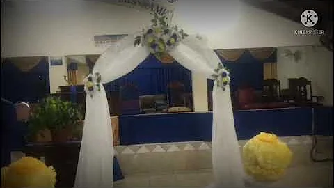 DIY Royal Blue and Yellow wedding ceremony decor #budgetwedding#