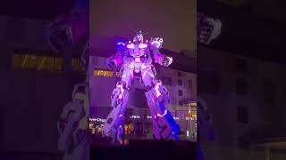 Unicorn Gundam light show at Diver City Tokyo