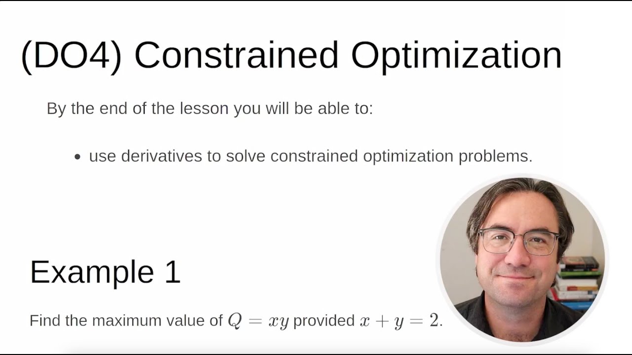 MTH 121 Prep - Constrained Optimization - YouTube