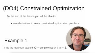 MTH 121 Prep - Constrained Optimization