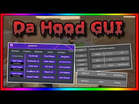 New Working Roblox Da Hood Gui Hoodshark V5 Kill All - roblox da hood hacks mobile