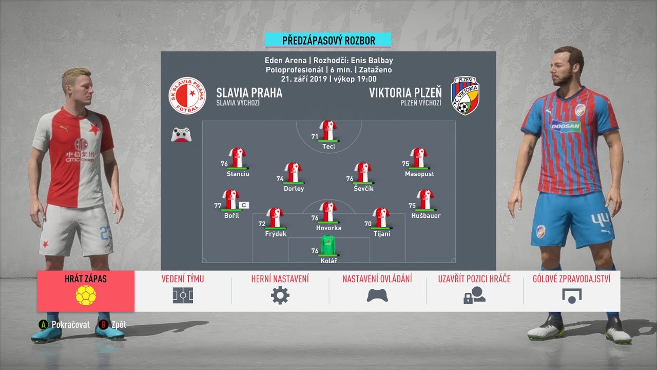 SK Slavia Praha FC Viktoria Plzeň (FIFA 20) YouTube