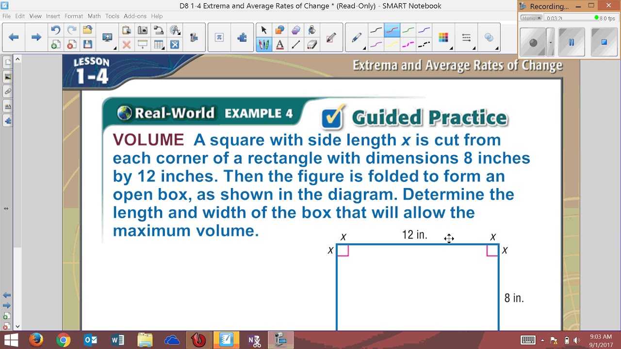1-4 Example 4 Using Extrema for Optimization - YouTube