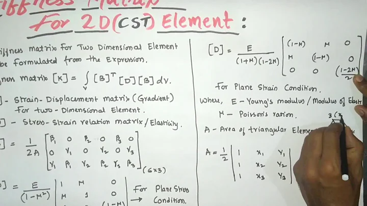Two dimensional ( 2D) CST Element Problem| Constant Strain Triangle Element | CST Problems in FEM