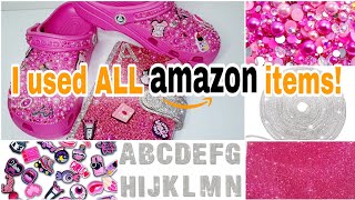 AMAZON RHINESTONES/PEARLS/CHARMS made Matching CROCS & NOTEBOOK Birthday Gift 🎁