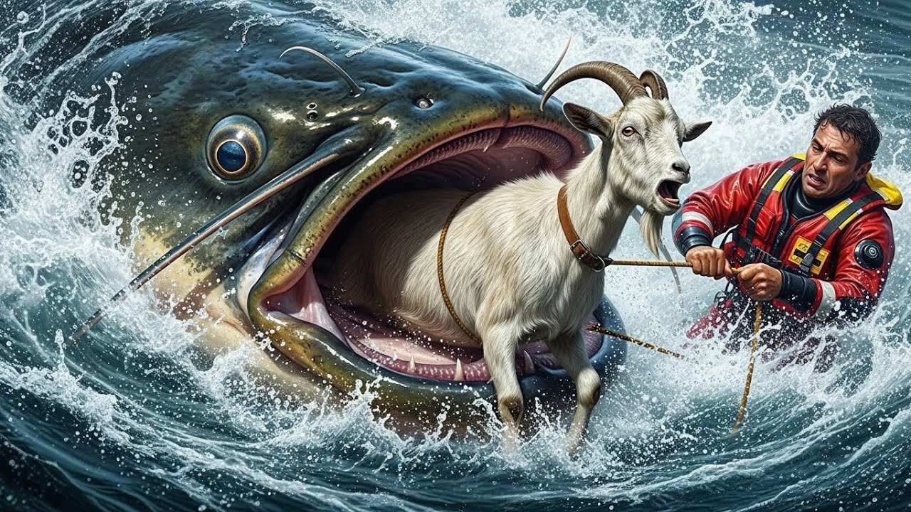 Giant Catfish Snatches Mother Goat — Rescue Heroes’ Toughest River Battle