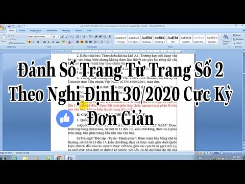 Video Cách Đánh Số Trang Theo Nghị Định 30/2020/NĐ-CP Của... - youtube