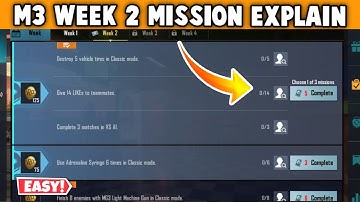 BGMI WEEK 2 M3 ROYAL PASS MISSION EXPLAIN IN HINDI | PUBG MOBILE M3 RP WEEK 1 MISSION EXPLAIN