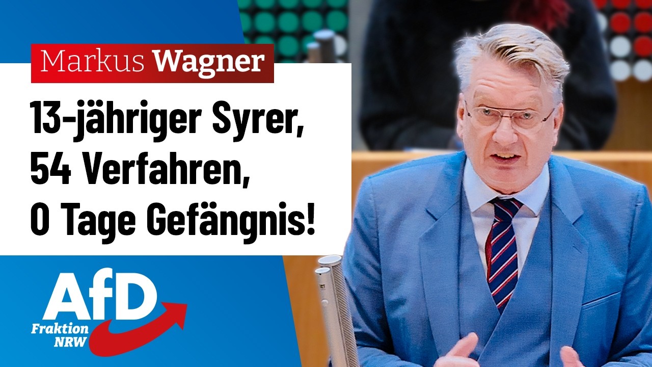 13-jähriger Syrer, 54 Verfahren, 0 Tage Gefängnis! – Markus Wagner (AfD)