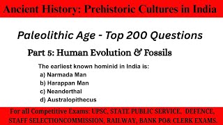 Paleolithic age- Human evolution& Fossils