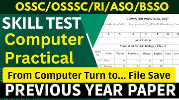 OSSC CGL Skill Test previous year question || OSSC CGL Computer practical test question