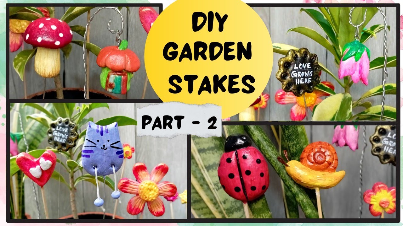 diy garden stakes (part 2) garden decor wall putty crafts craftdil