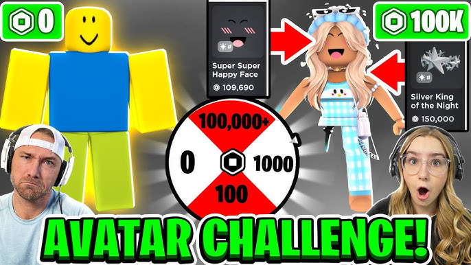 0 Robux VS 100 Robux VS 1,000 Robux VS 100,000+ Robux! Roblox Avatar Outfit  Challenge! 