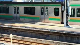 E231系1000番台ヤマU523編成+コツS-18編成大宮駅発車