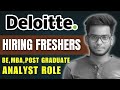 Deloitee Hiring Freshers for Associate | Under Graduate & Post Graduate Hiring | Gowtham M
