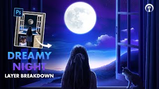 DREAMY NIGHT Photoshop Layer Breakdown | Digital Photo Manipulation S1 EP 1