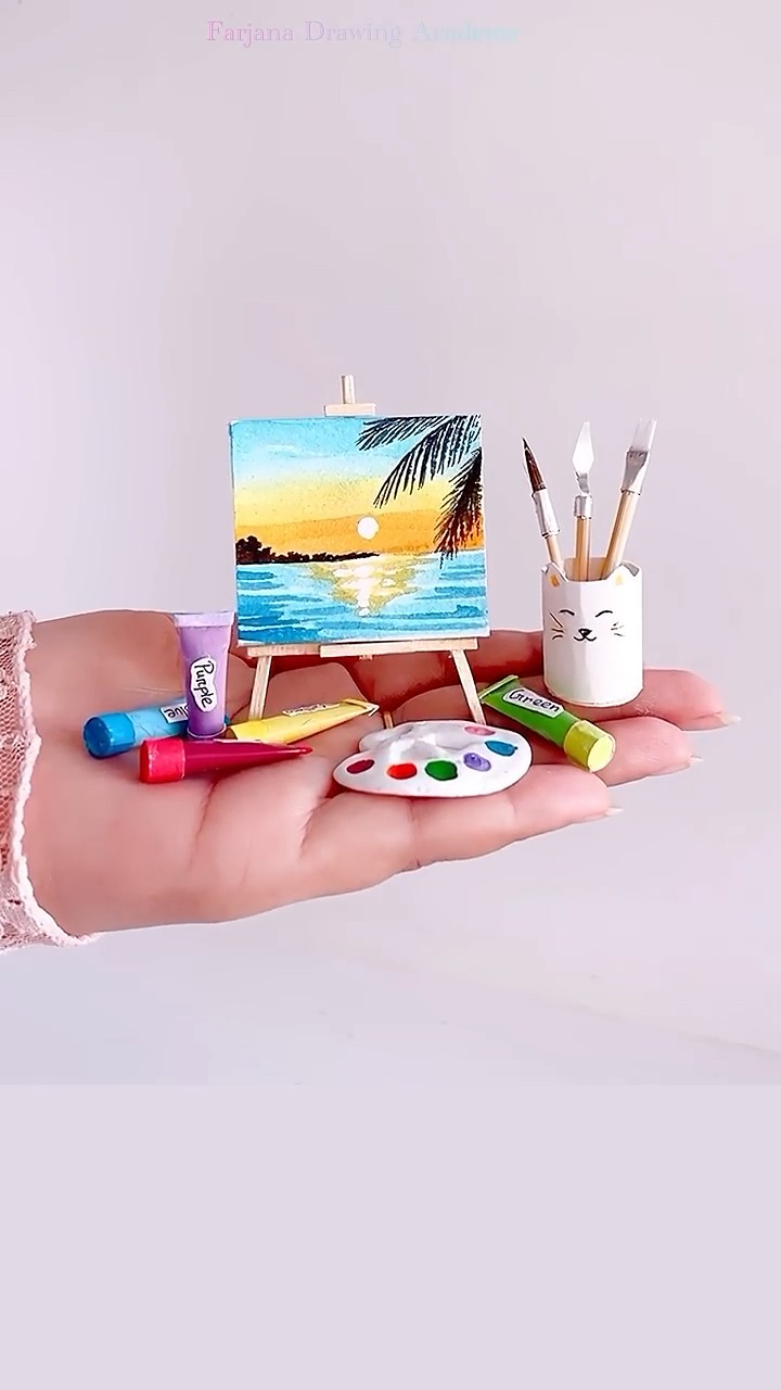 Mini canvas painting #painting #art #shorts