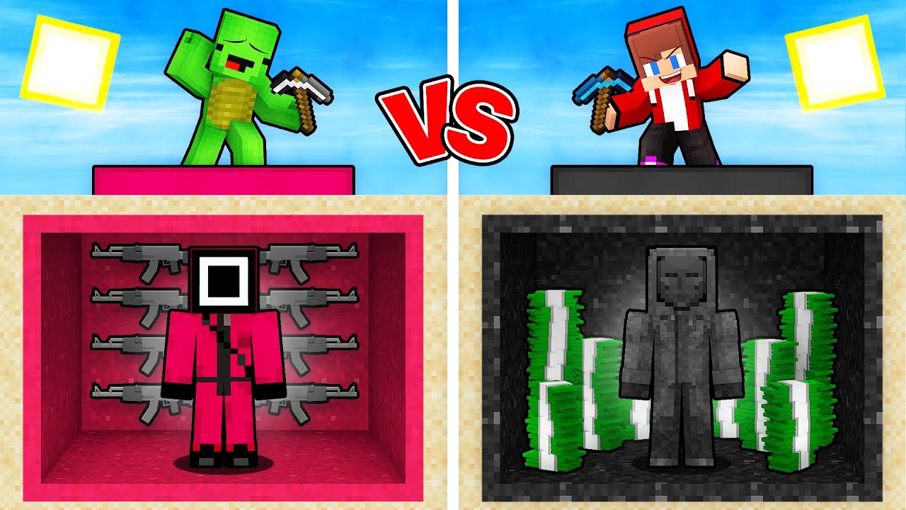 Mikey vs JJ : Who Mined the Best Squid Game Skin in Minecraft (Maizen)