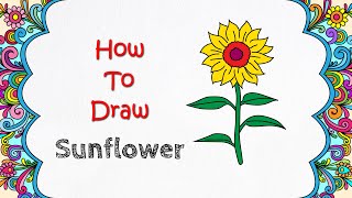 How to draw Sunflower || How to draw Sunflower Step By Step || Cool Colors