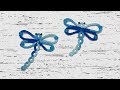 Beginner needle tatting dragonfly with crystal beads      