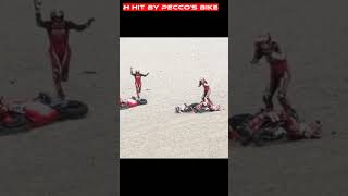 another angle camera collision crash Zarco Marini Pecco #catalangp 2026 Zarco hit by Pecco's bike
