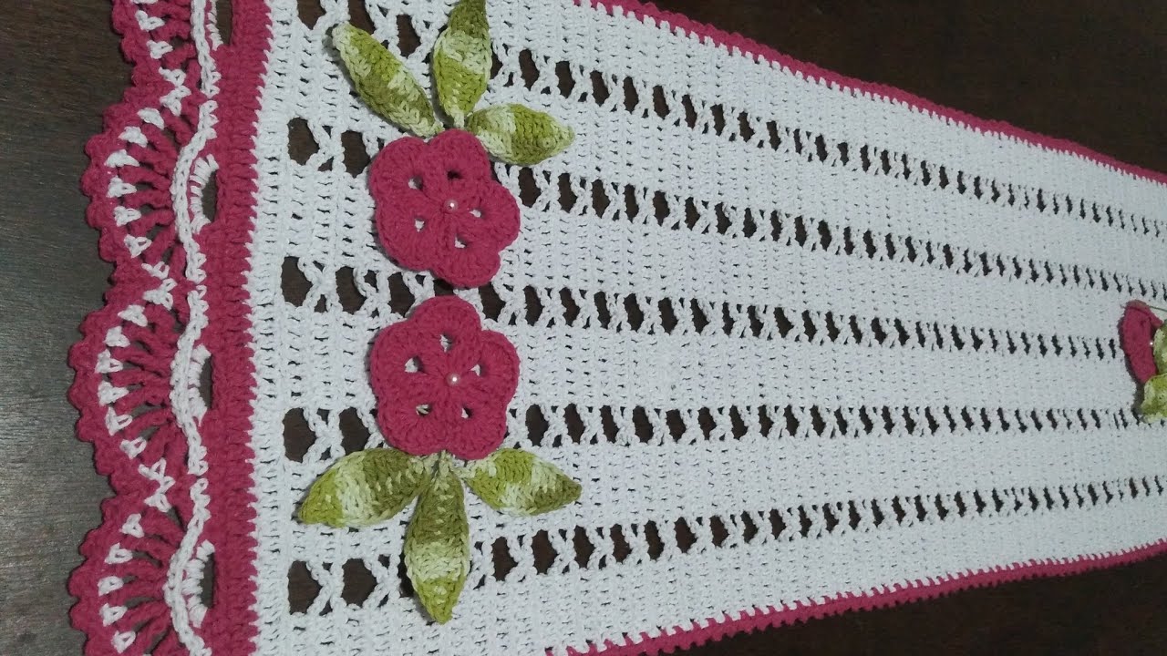 Caminho de mesa de #crochet  Esther passo a passo #crocheeconomico