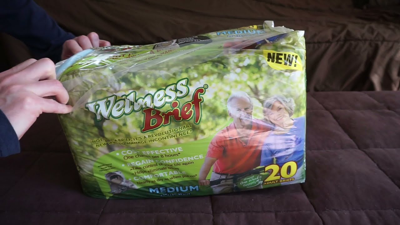 Wellness Briefs Original Adult Diaper Unboxing / Capacity Test YouTube