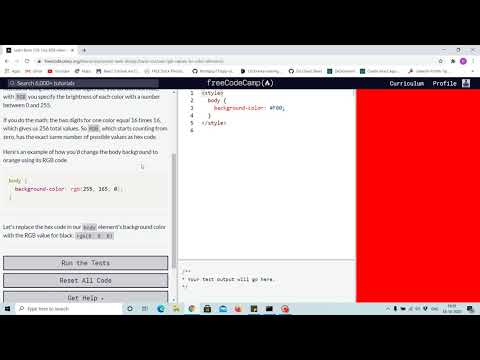 Tutorial 35 - using rgb values to color elements - free code camp (Explained)