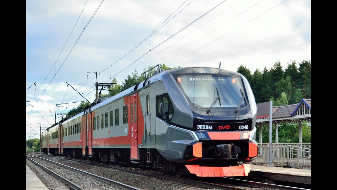 Электропоезд ЭП2ДМ-0246 на перегоне Уткино - Филино