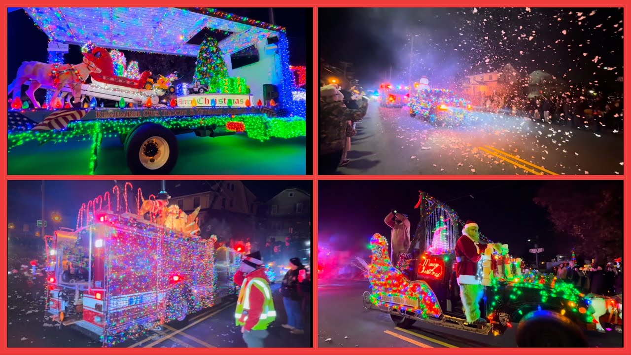 Totowa, Woodland Park and Little Falls NJ Fire Depts Full Holiday Parade of lights 2024