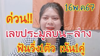 ด่วนเลขประมูลบน-ล่าง ฟันวิ่ง1ตัวเน้น1คู่ซื้ตัวเป็นล้าน16พ.ค67