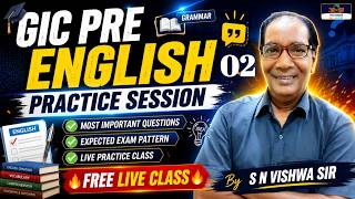 02 | GIC Pre English | Prectice Session By S N Viswa Sir #uptgtpgtenglish #english #GICPREENGLISH