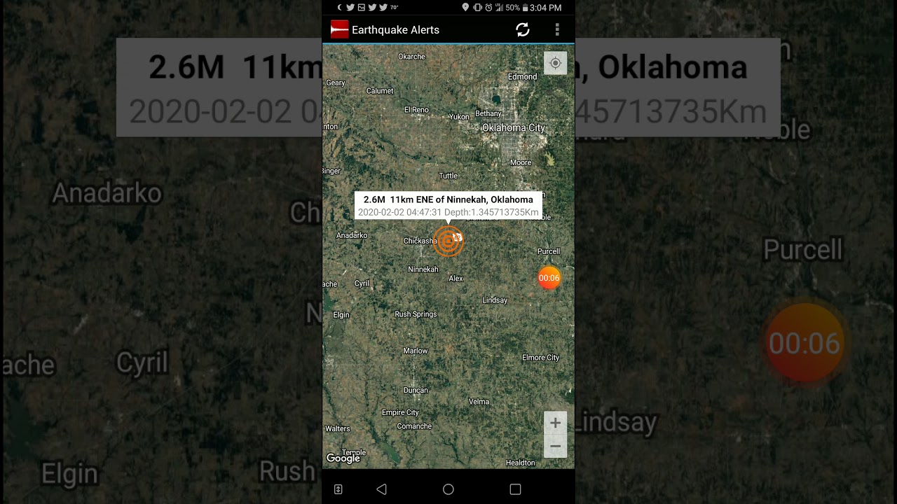 2.6 Earthquake Ninnekah, Oklahoma 2220 YouTube