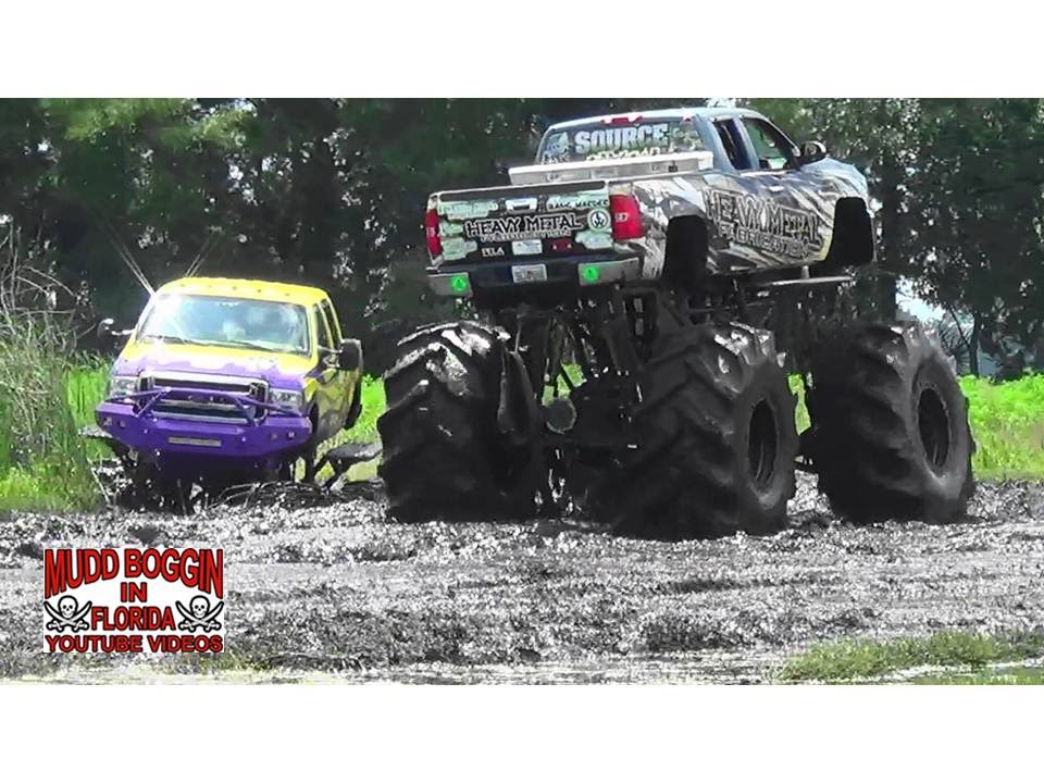 mud racing cars Monster Truck..Lucifer..Gets STUCK in a Deep Mud Hole.
