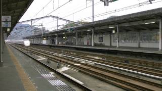新幹線　三原駅　300系通過