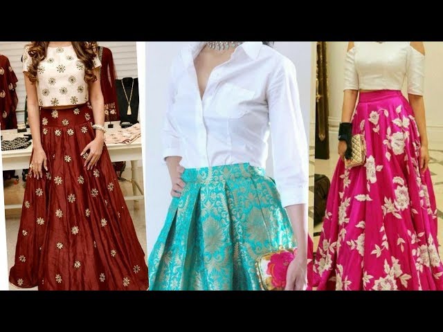 New Designer White Crop Top with Pink Skirt | Lehenga Under 3000