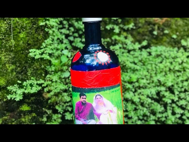 Diy bottle art|creative ideas with bottle|Naz creation class=
