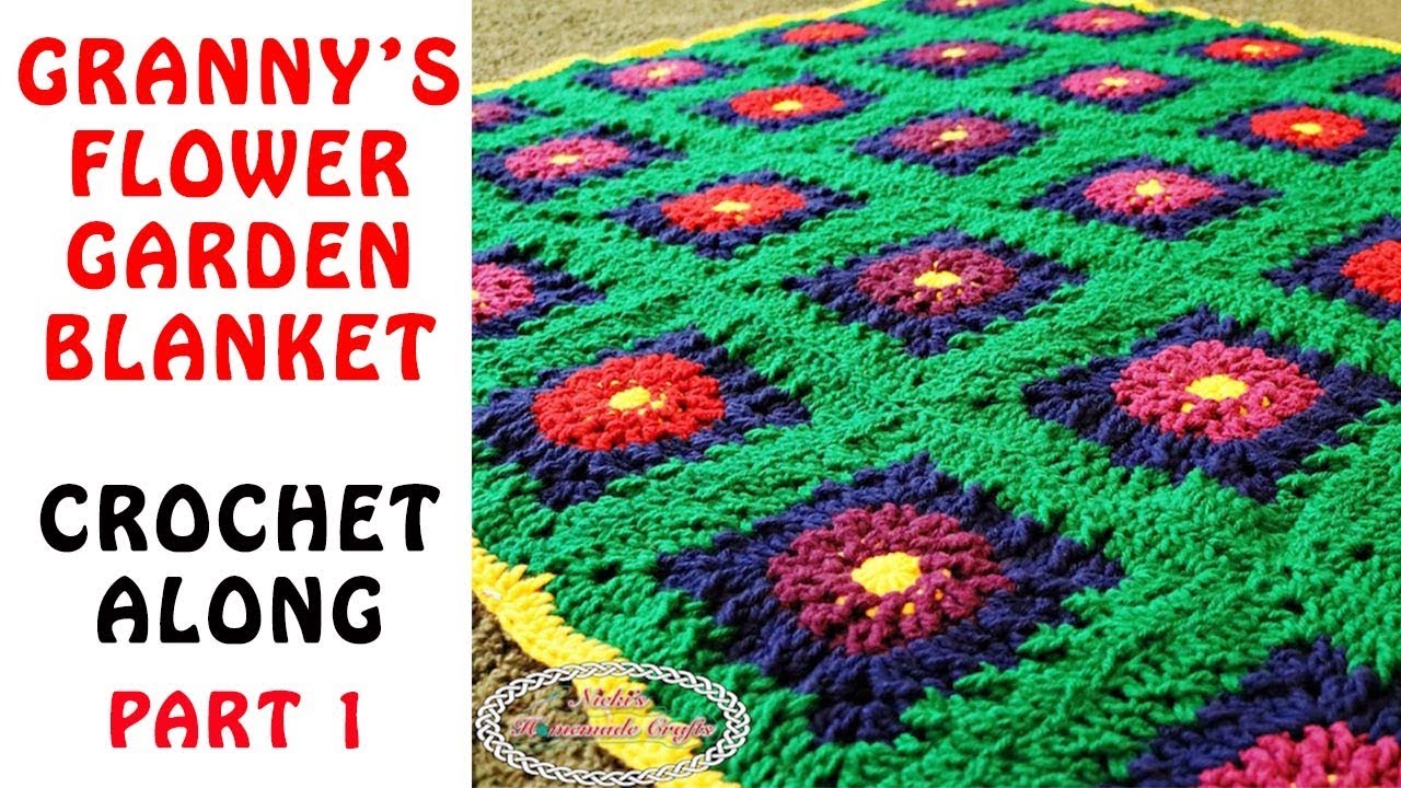 Crochet PART 1 of the Granny's Flower Garden Blanket - YouTube
